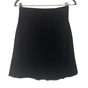 Vintage Loft Black Silky Layered Skirt with Lavender Hem Stitch Sz‎ 2P